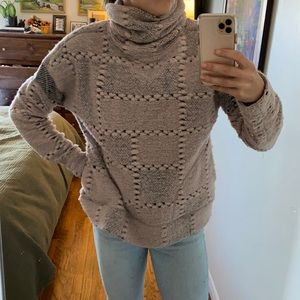 Prana pink wool blend turtleneck sweater